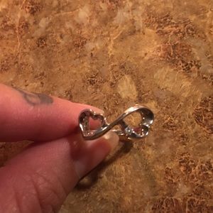Infinity diamond heart ring